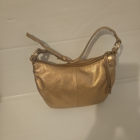 Coach Allie Leather Hobo Shoulder Bag Purse Tote 13655 Metallic Rose Gold  Y2k - Picture 3 of 13
